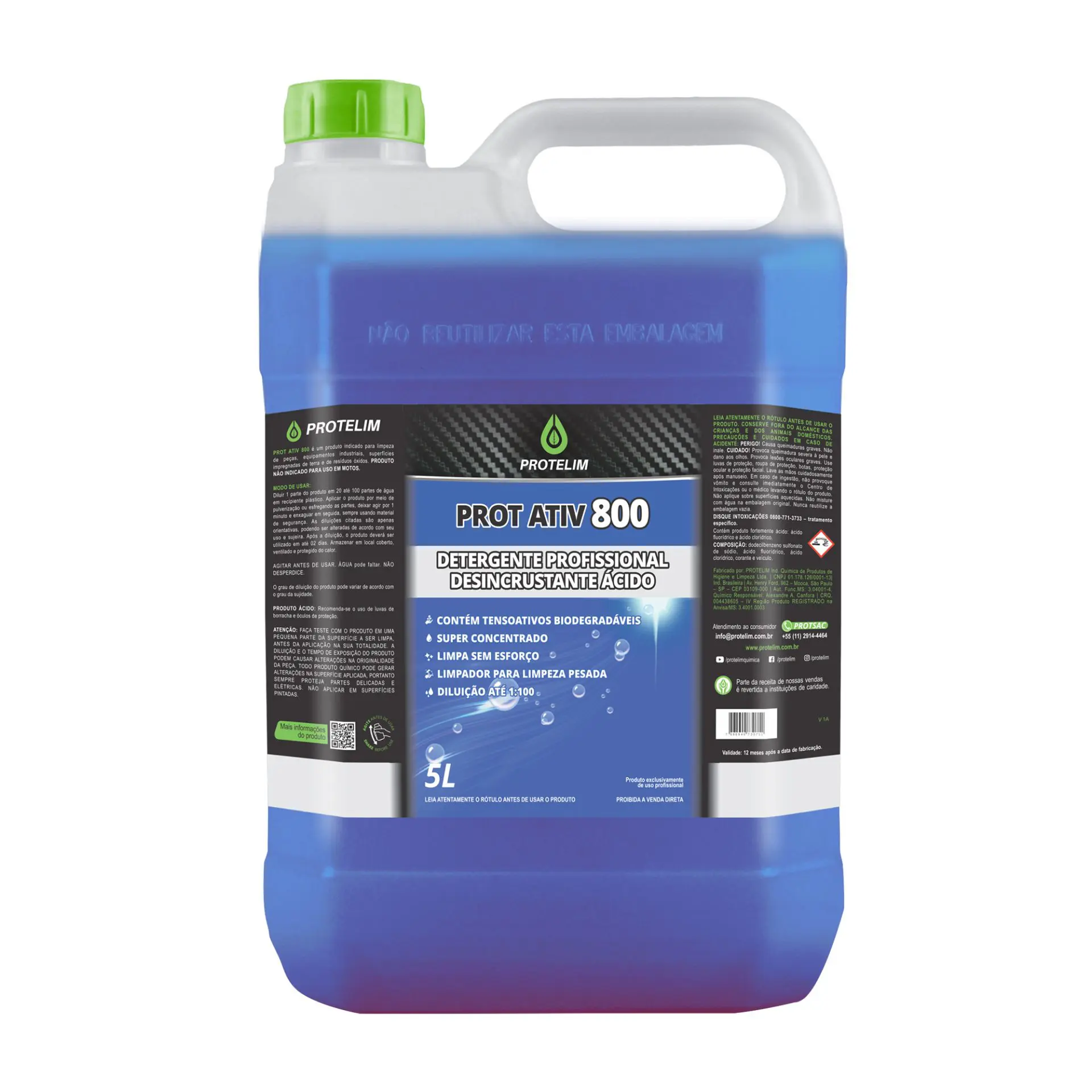 PROT ATIV 800 - DETERGENTE DESCRUSTANTE ÁCIDO - Imagen 2